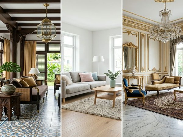 So sánh phong cách nội thất Indochine Scandinavian tân cổ điển So sánh phong cách nội thất Indochine Scandinavian tân cổ điển