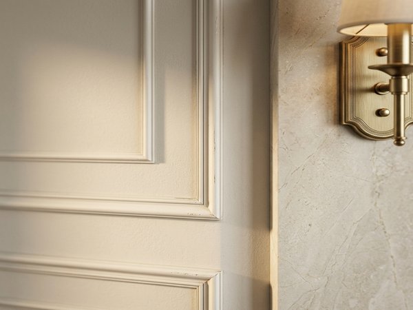 Chi tiết phào chỉ tường và chất liệu đá cẩm thạch tân cổ điển