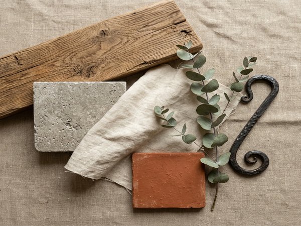 Bảng phối màu và chất liệu phong cách Rustic